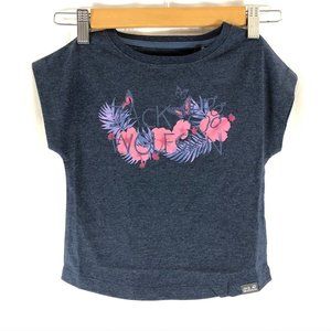 Jack Wolfskin Girls Kids T Shirt Floral Logo Short